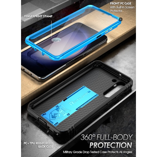 Case for Samsung Galaxy S23 5G 6.1", Built-in Screen Protector Work with Fingerprint ID, Full Body Rugged Shockproof Protective Cover Case with