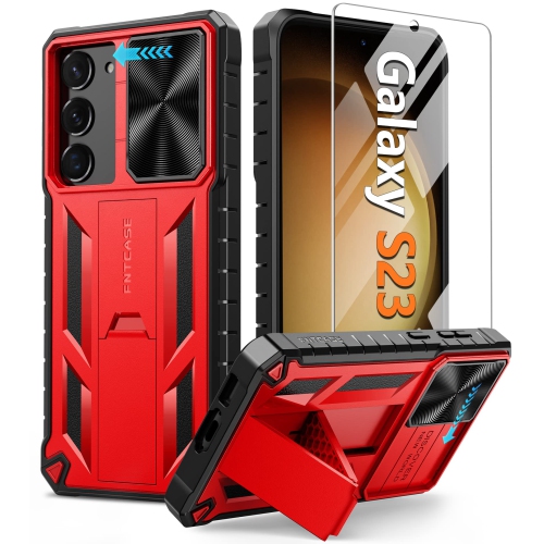 HLD  for Samsung Galaxy S23 Case: Shockproof Protective Rugged Phone Cover w Kickstand & Camera Lens Slide | Drop Proof Military-Grade Protection Tpu