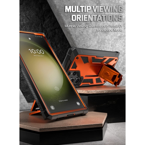 Case for Galaxy S23 Ultra 5G 6.8 inch, Built-in Screen Protector Work with Fingerprint ID, Full Body Rugged Shockproof Protective Cover Case with