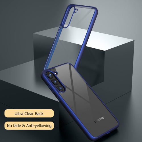 Samsung Galaxy S23+ Case, Clear Thin Slim Crystal Transparent Shockproof Bumper Cover for Samsung S 23 Plus 5G-Blue