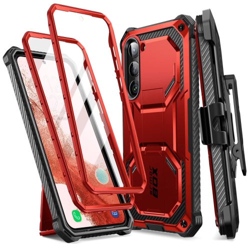 HLD  Armorbox Designed for Samsung Galaxy S23 Case, Extra Front Frame Full-Body Rugged Kickstand Holster Bumper Case w Built-In Screen Protector