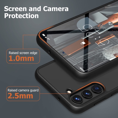 Samsung Galaxy S23+ Case, Clear Thin Slim Crystal Transparent Shockproof Bumper Cover for Samsung S 23 Plus 5G-Black