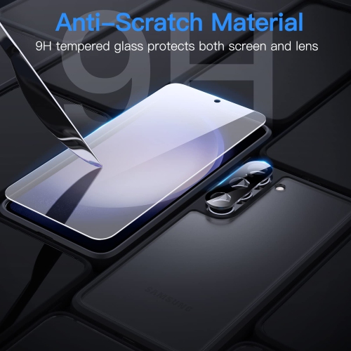 5 in 1 Matte Case for Samsung Galaxy S23 5G 6.1-Inch with 2-Pack Screen Protector and Camera Lens Protector, Translucent Back Protective Phone Cover,
