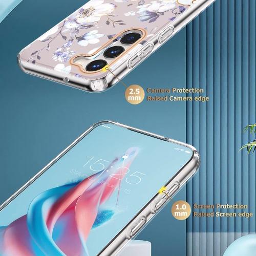 Samsung Galaxy S23 Flower Case, Cute Case Design for Girls Women, Shockproof Floral Pattern Hard Back for Samsung Galaxy S23 5G Phone 2023 6.1