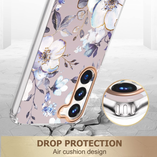 Samsung Galaxy S23 Flower Case, Cute Case Design for Girls Women, Shockproof Floral Pattern Hard Back for Samsung Galaxy S23 5G Phone 2023 6.1