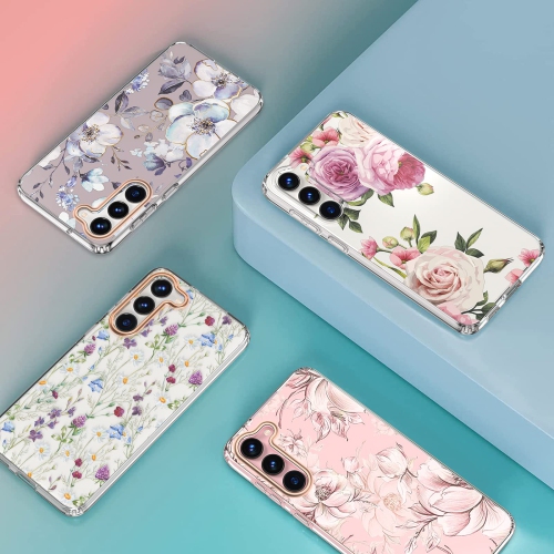 Samsung Galaxy S23 Flower Case, Cute Case Design for Girls Women, Shockproof Floral Pattern Hard Back for Samsung Galaxy S23 5G Phone 2023 6.1