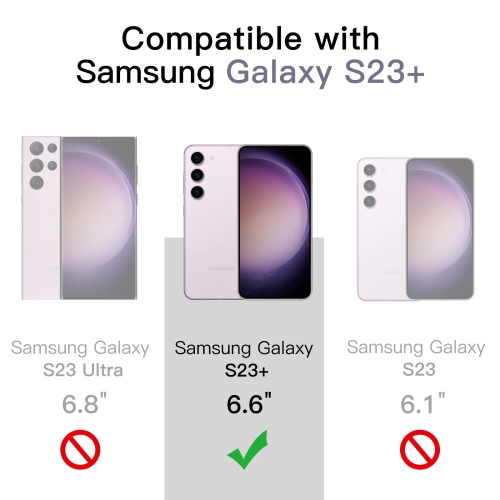 Étui pour Galaxy S23+/S23 plus 5G de 6.6 po de Samsung, protecteur antichoc résistant au jaunissement, coque arrière en PC rigide antirayure