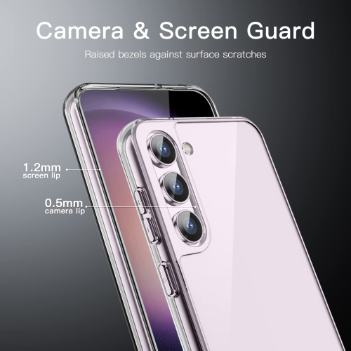 Étui pour Galaxy S23+/S23 plus 5G de 6.6 po de Samsung, protecteur antichoc résistant au jaunissement, coque arrière en PC rigide antirayure