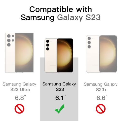 5 in 1 Matte Case for Samsung Galaxy S23 5G 6.1-Inch with 2-Pack Screen Protector and Camera Lens Protector, Translucent Back Protective Phone Cover,