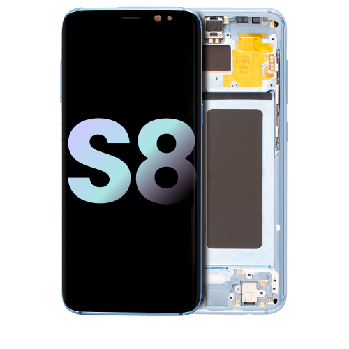 ESOURCE PARTS  Replacement Oled Assembly With Frame Compatible for Samsung Galaxy S8 (Service Pack) (Coral Blue)