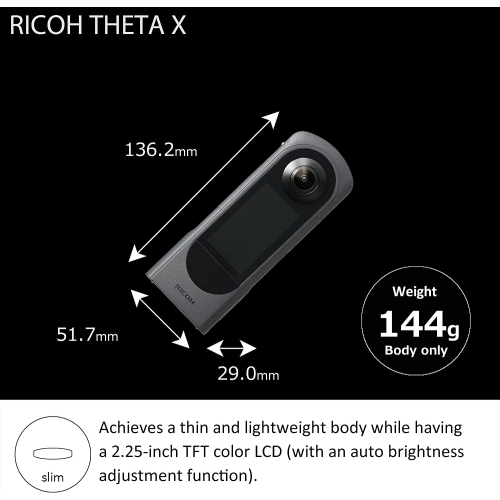 Open Box - RICOH 360 Degree Camera Theta X, High Resolution Image of Approx 60M