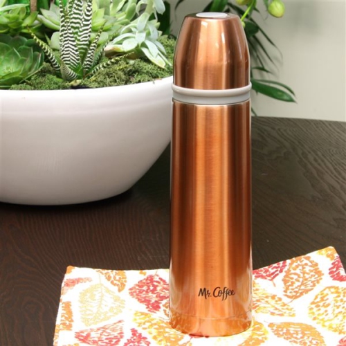 Mr Coffee Maren 17 oz Stainless Steel Double Wall Thermal Travel Bottle - Copper