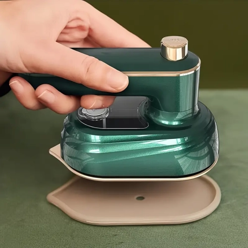 Portable Handheld Garment Steamer, Iron Steamer Garment Foldable Rotatable Handheld Flat Iron Steam, Mini Heating Steamer (Green)