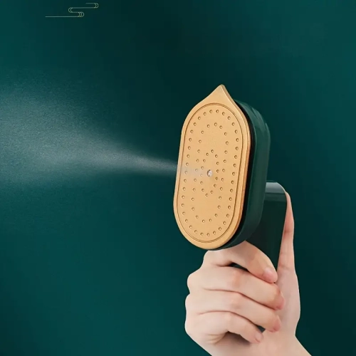 Portable Handheld Garment Steamer, Iron Steamer Garment Foldable Rotatable Handheld Flat Iron Steam, Mini Heating Steamer (Green)