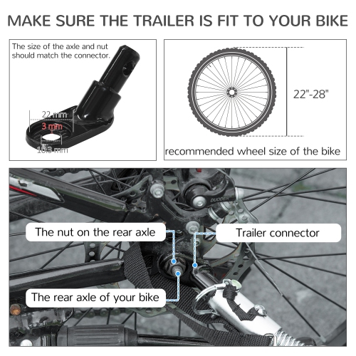 Aosom Dog Bike Trailer with Suspension System, Hitch, Pet Bicycle