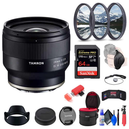 Tamron 24mm f/2.8 Di III OSD M 1:2 Lens for Sony E with Accessories