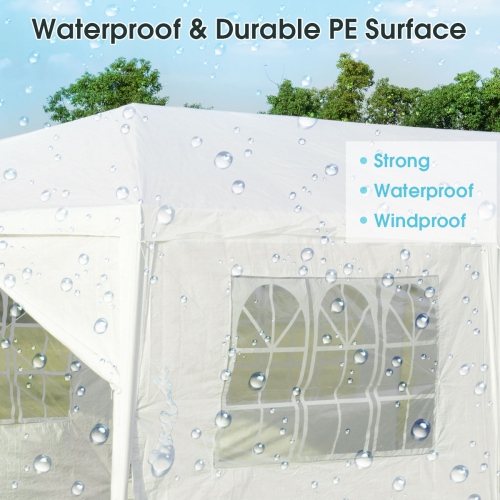 10 x 30 Feet Outdoor Canopy Tent with Side walls-White