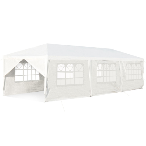 10 x 30 Feet Outdoor Canopy Tent with Side walls-White