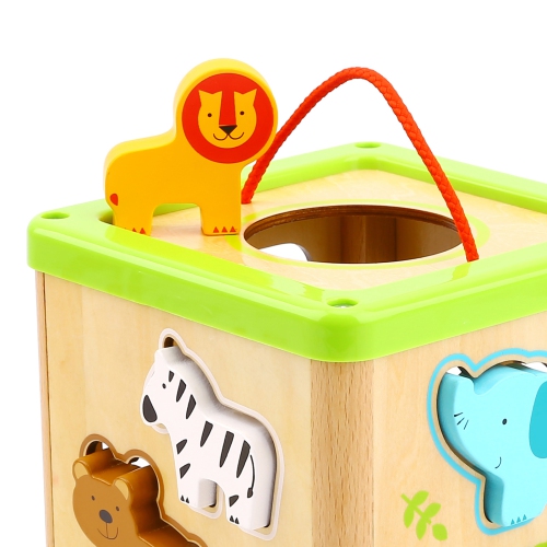 TOOKYLAND Cube Trieur de Formes en Bois - 9pcs - Boîte de Tri d'Animaux, Jouet d'Éveil pour Enfants de 12 Mois +