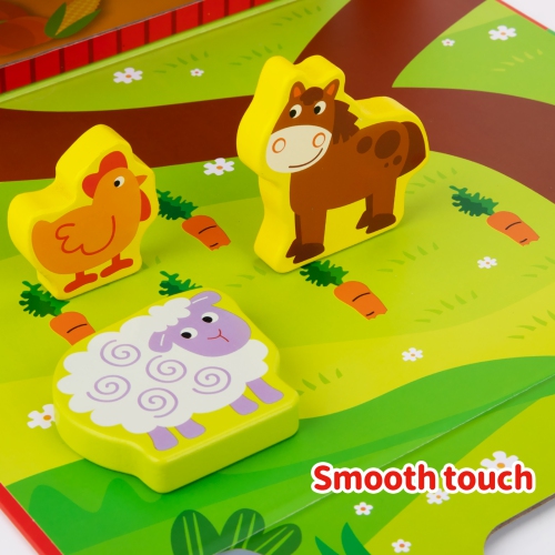 TOOKYLAND Farm Barn Box Playset - 17pcs - Portable Toy Set with Wooden Figurines, Animals and Accessories, Ages 3+