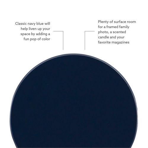 Linon Tara Wood Spindle Side Table in Navy Blue