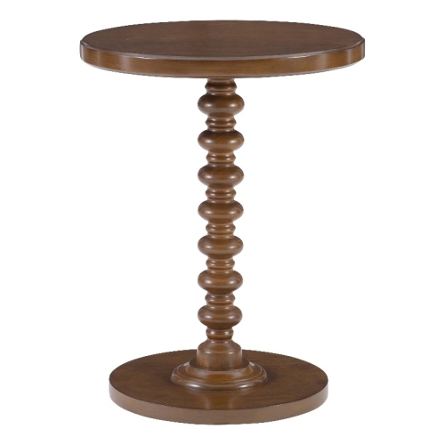 LINON  Tara Wood Spindle Side Table In Hazelnut