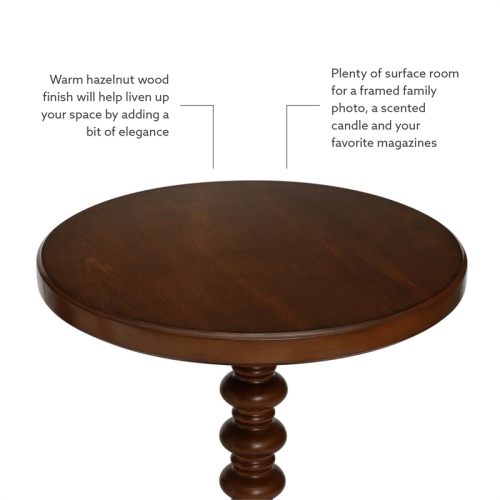 Linon Tara Wood Spindle Side Table in Hazelnut