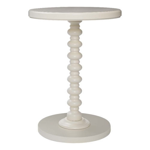 LINON  Tara Wood Spindle Side Table In Off In White