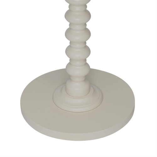 Linon Tara Wood Spindle Side Table in Off White