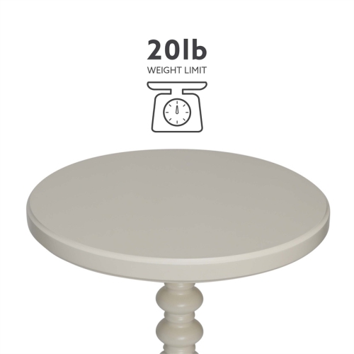 Linon Tara Wood Spindle Side Table in Off White