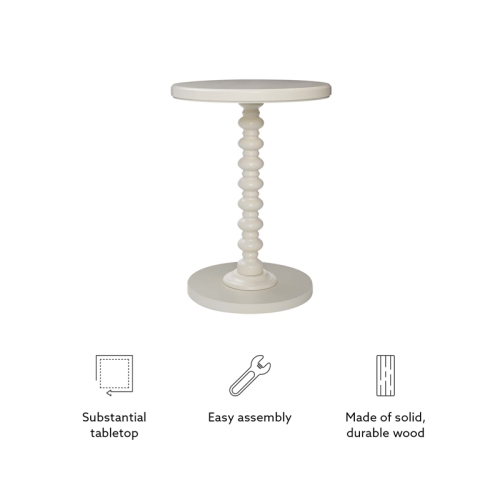 Linon Tara Wood Spindle Side Table in Off White