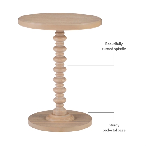 Linon Tara Wood Spindle Side Table in Natural