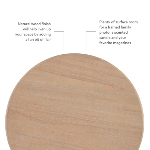 Linon Tara Wood Spindle Side Table in Natural