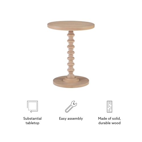 Linon Tara Wood Spindle Side Table in Natural
