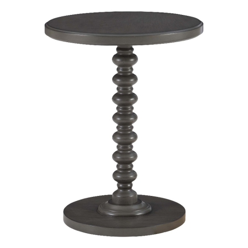 Linon Tara Wood Spindle Side Table in Dark Grey