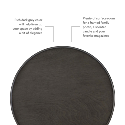 Linon Tara Wood Spindle Side Table in Dark Grey