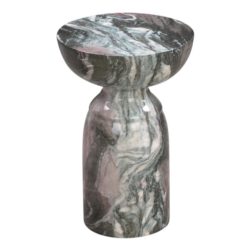 TOV FURNITURE  Rue 20"h Transitional Marble Concrete Stone Side Table In In Gray