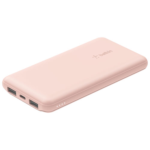 Chargeur portable double USB de 10 000 mA h de Belkin - Rose doré