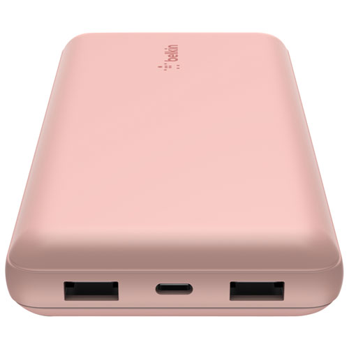 Chargeur portable à deux ports USB de 20 000 mAh de Belkin - Rose doré
