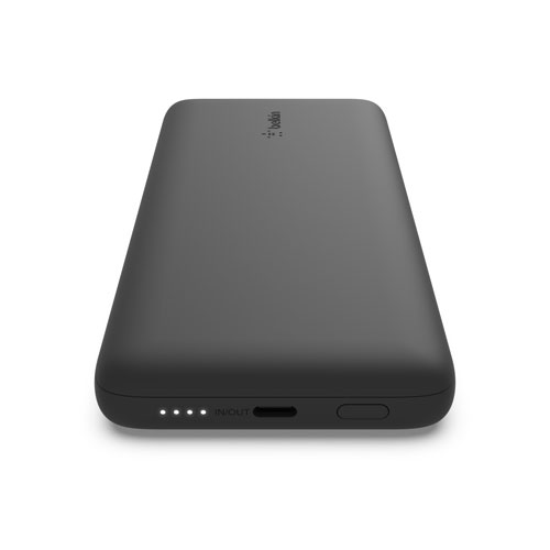 Belkin BoostCharge 10k mAh Power Bank with Lightning Cable & USB-C Cable - Black