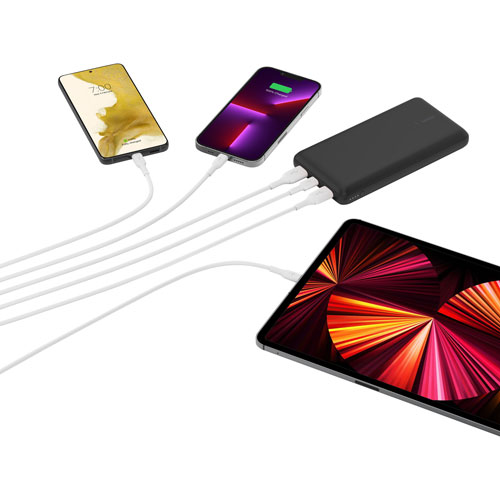 Chargeur portable à deux ports USB de 20 000 mAh de Belkin - Noir