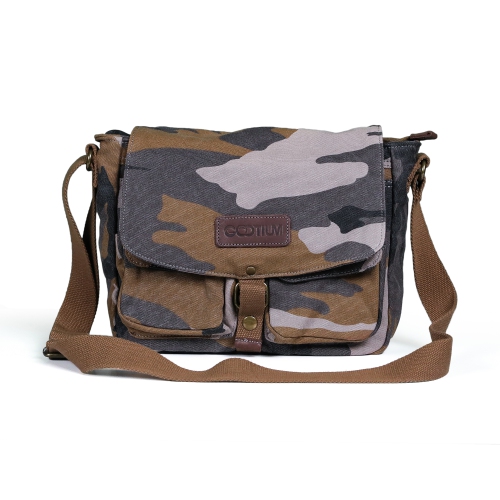 Sac messager en toile de Gotium - Sac à bandoulière rétro de style militaire, camouflage