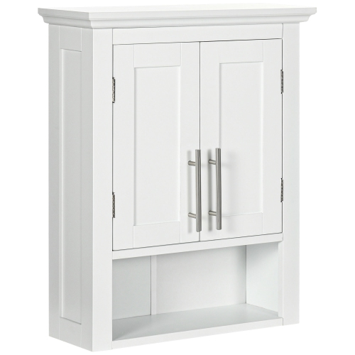 KLEANKIN  Bathroom Wall Cabinet, Medicine Cabinet, Over Toilet Storage Cabinet With Shelf for Living Room And Entryway In White