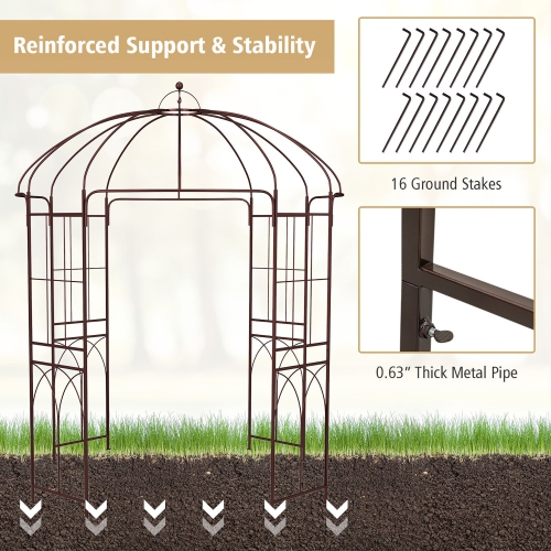 Gymax Birdcage Shape Garden Arbor Pergola Climbing Plants Stand Rack for Wedding Party
