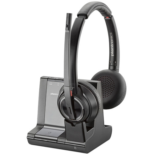 Système avec casque d’écoute sans fil DECT Savi 8220M de Plantronics avec trousse de nettoyage