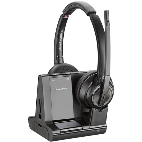 Système avec casque d’écoute sans fil DECT Savi 8220M de Plantronics avec trousse de nettoyage
