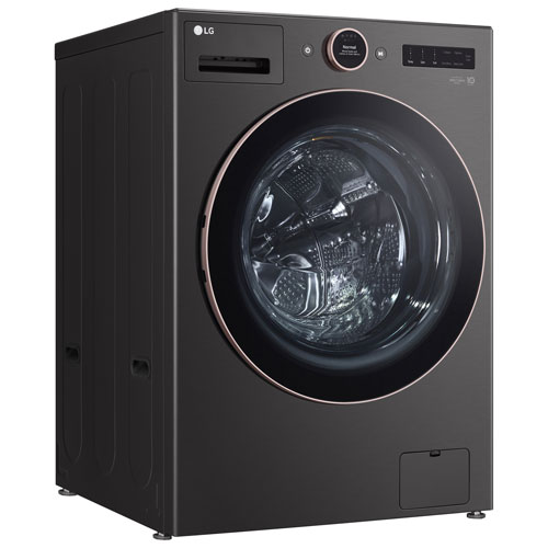 LG 5.8 Cu. Ft. High Efficiency Front Load Steam Washer (WM6500HBA) - Black Steel