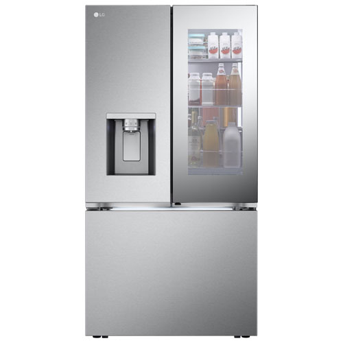 LG 36" 26 cu. ft. Smart Mirror InstaView Counter-Depth MAX French Door Refrigerator w/ Ice Dispenser - Stainless