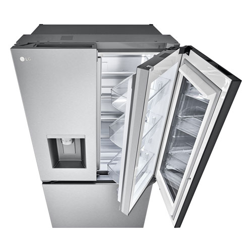 LG 36" 26 cu. ft. Smart Mirror InstaView Counter-Depth MAX French Door Refrigerator w/ Ice Dispenser - Stainless