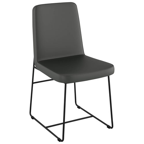 Winslet Contemporary Faux Leather Dining Chair - Dark Grey/Black